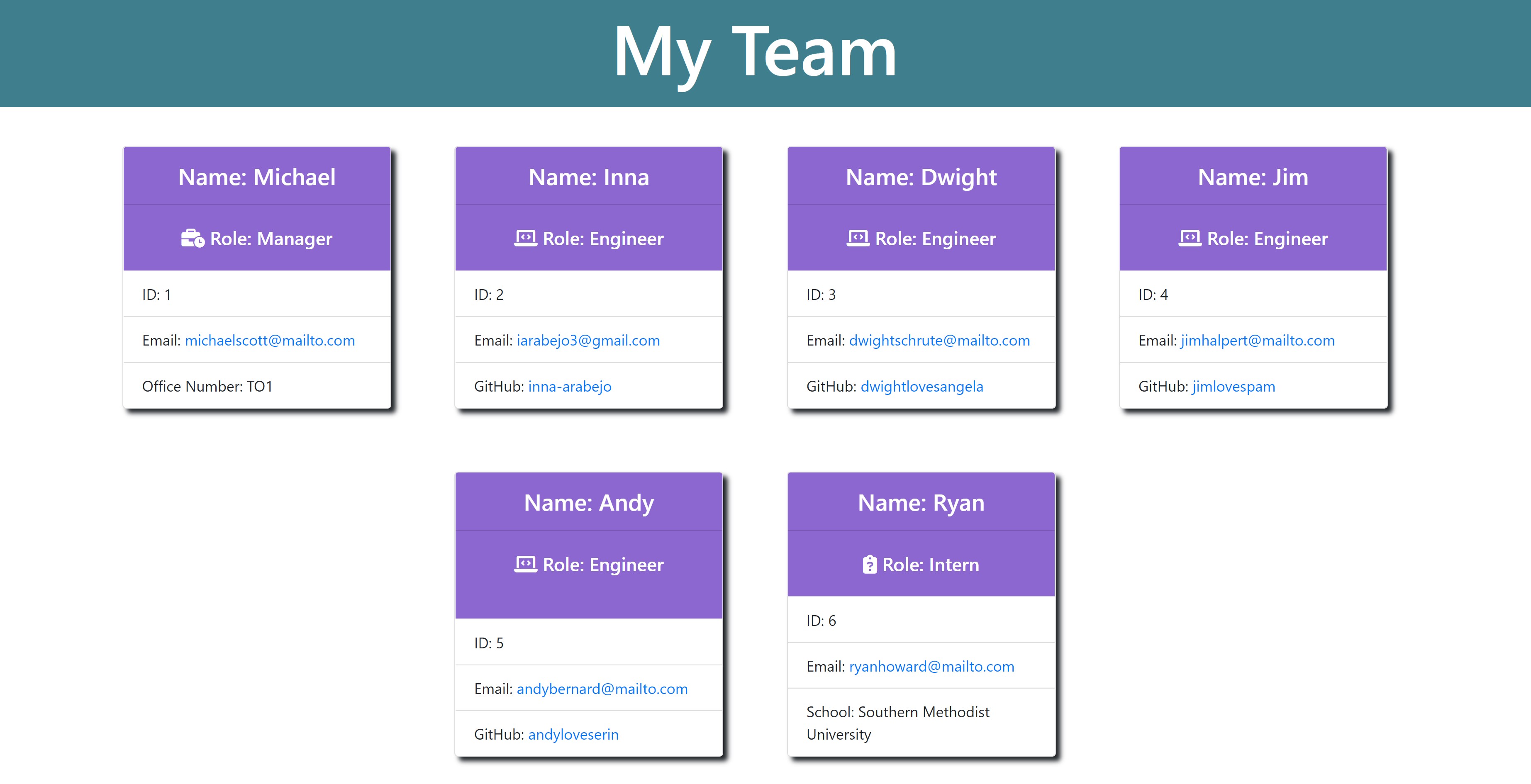 Generates employee profile